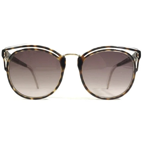 Police Sunglasses SPL 642 COL. 09AX Clear Tortoise Round Frames w/ Purple Lenses