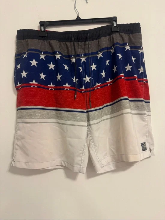 ZeroXposur Men's Stars & Stripes Swim Trunks - Blue, Red, White