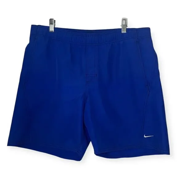 Nike Blue Swim‎ Trunks Men Athleisure Beach Vacation Pool Shorts Size Medium
