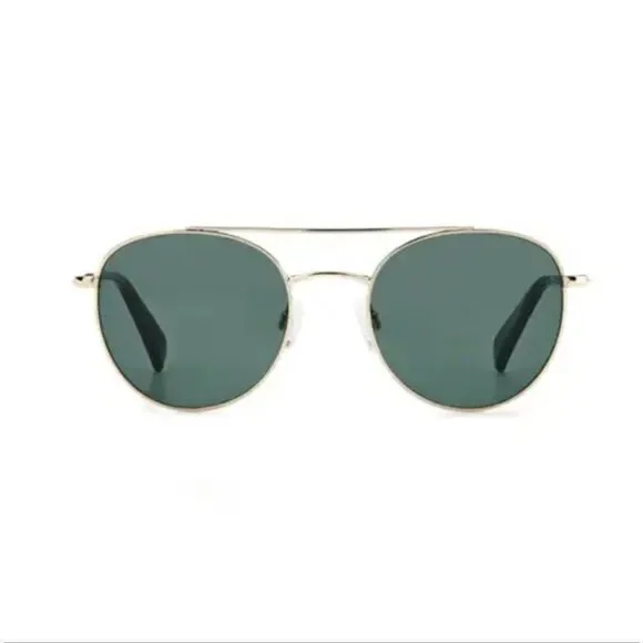 Rag & bone 51mmRound Sunglasses Gold/BlueGreen