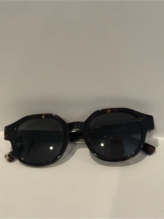 Quince Reagan Polarized Acetate Amethyst Tortoise Sunglasses with Dark Lenses