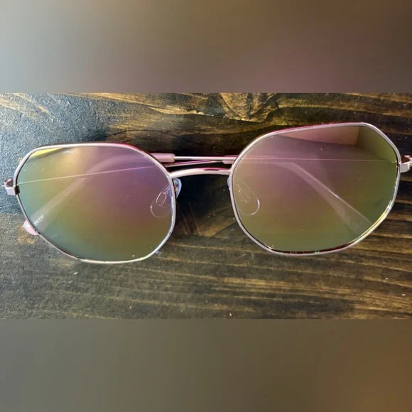 Zara Stylish Gold & Dusty Rose Sunglasses Reflective Lenses