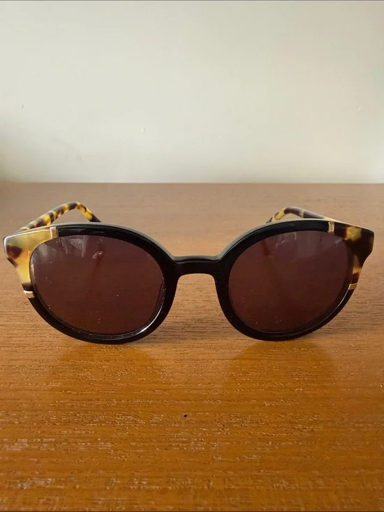 Ted Baker Tortoiseshell and Black Round Sunglasses