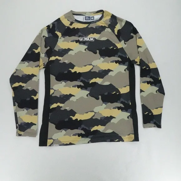 MAJA Rash Guard Mens Medium Camo Long Sleeve Athletic Performance Shirt