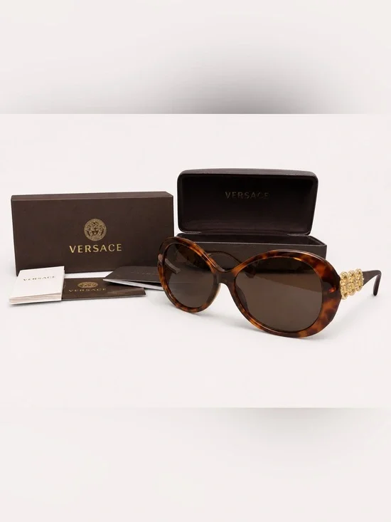 Versace Women's Tortoiseshell Round Oversized Sunglasses - Brown Gradient