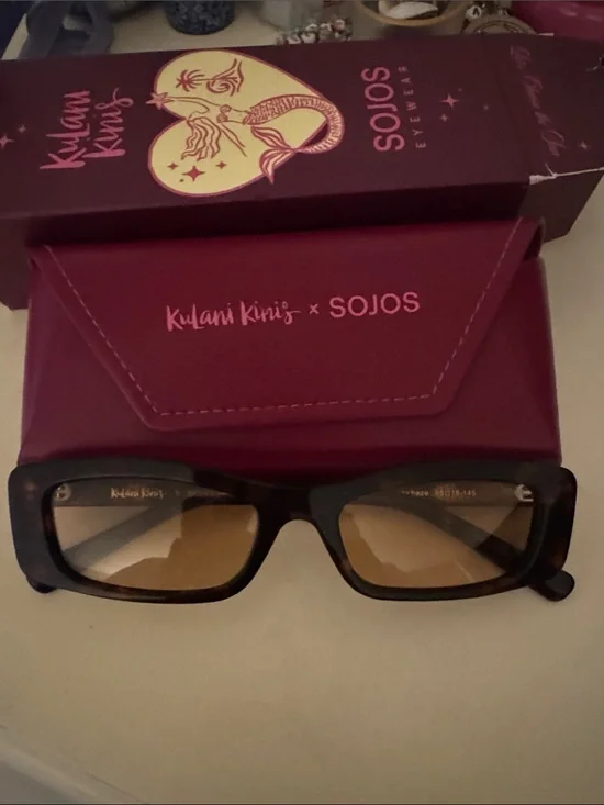 Kulani Kinis Rectangular Tortoise Shell Sunglasses with Brown Lenses
