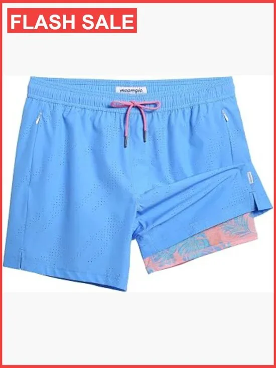 Mens Swim Trunks with Compression Liner 5