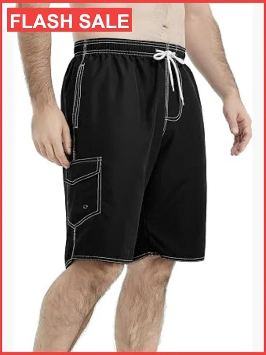 Men's Quick Dry Swim Trunks with Mesh Liner & Pockets UPF 30