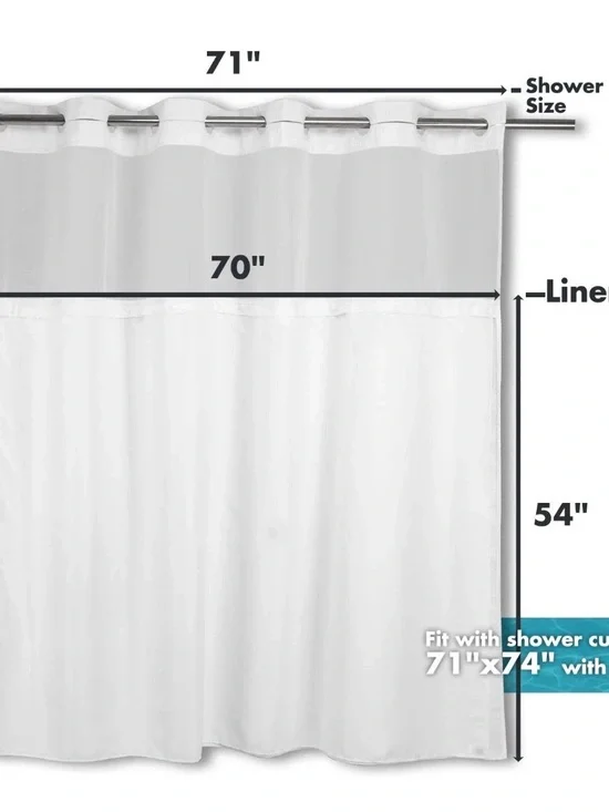 No Hooks Needed River Dream Snap in Fabric Shower Curtain 70