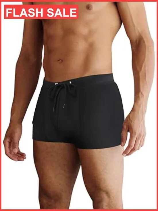 Men's Square Leg Swim Briefs Tight Swim Trunks Bathing Suit with Liner