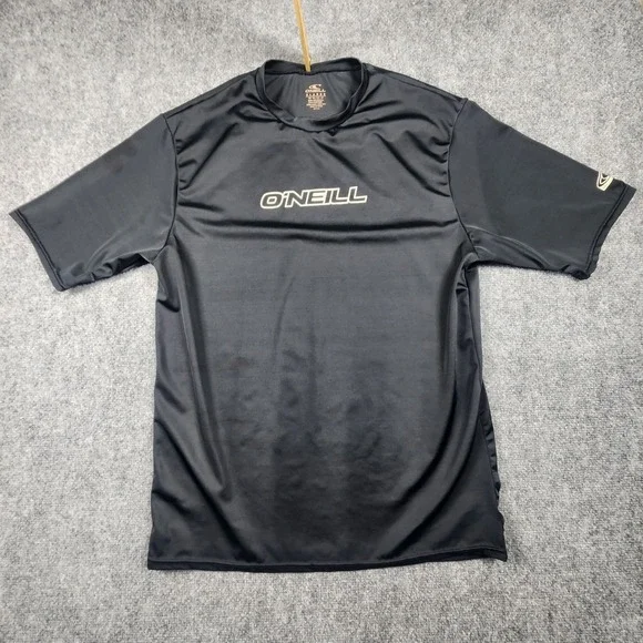 ONeill Mens Rash Guard XL Black Short Sleeve UPF 50+ Sun Protection Swim Shirt