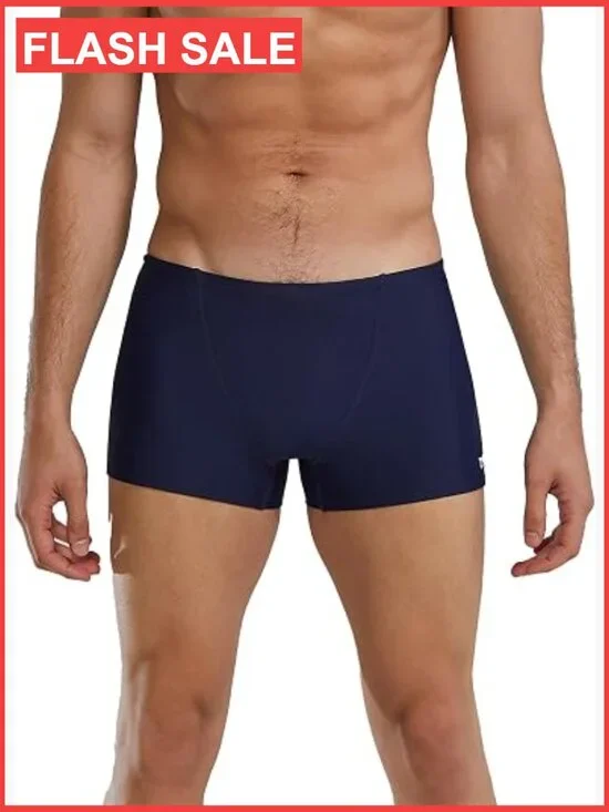 Men's Square Leg Swim Jammer Brief Recycled Nylon Lycra Lap Swimming Trunks