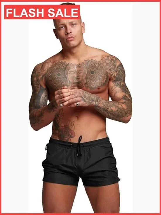 Mens Swim Trunks with Zipper Pockets Quick Dry Board Shorts