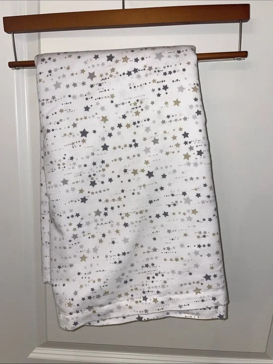 kate spade White Shower Curtain with Gold and Gray Star Print