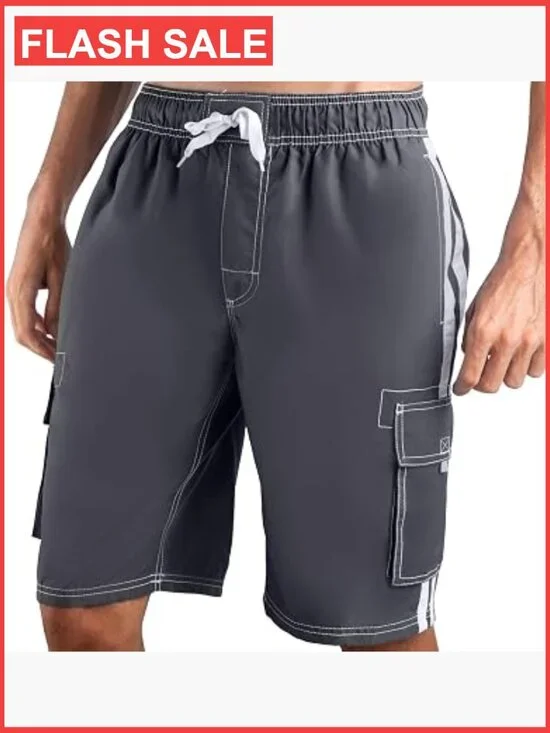 Mens Barracuda Swim Trunks Quick Dry UPF 50+ Mesh Lining Drawstring