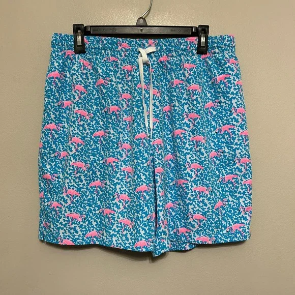 Chubbies Swim Trunks Mens XL Blue Pink Flamingo 7