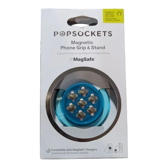 Nn9. PopSockets MagSafe Round PopGrip Phone Grip‎ & Stand - Blue (Missing Top)