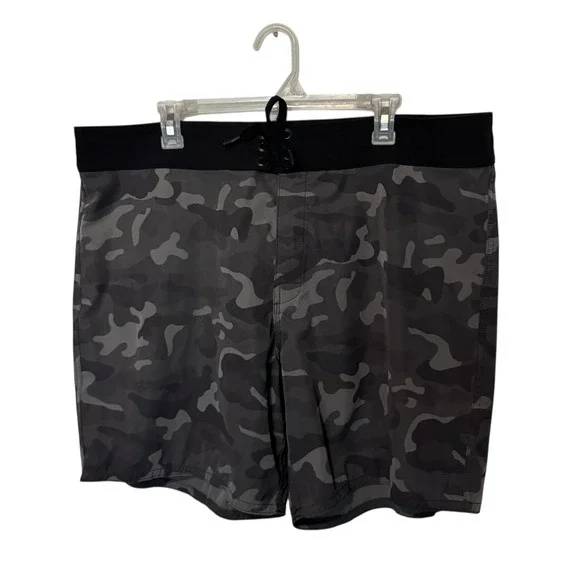 Birdwell Beach Britches Board Shorts Mens 40 Gray Camo Stretch Surf Beach Trunks