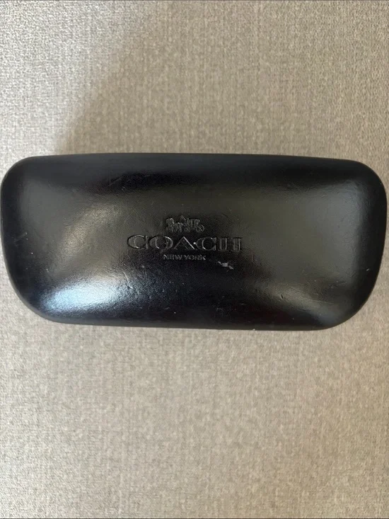 COACH Black Hard Shell Eyewear Case with Embossed Logo