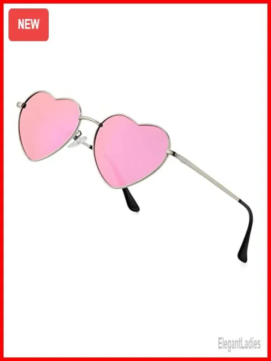 Polarized Heart Sunglasses Metal Frame UV400 Protection