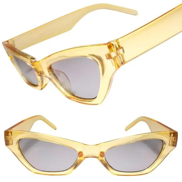 Gray Lens Elegant Cat Eye Sunglasses - Stand Out in Style with a Vintage Twist