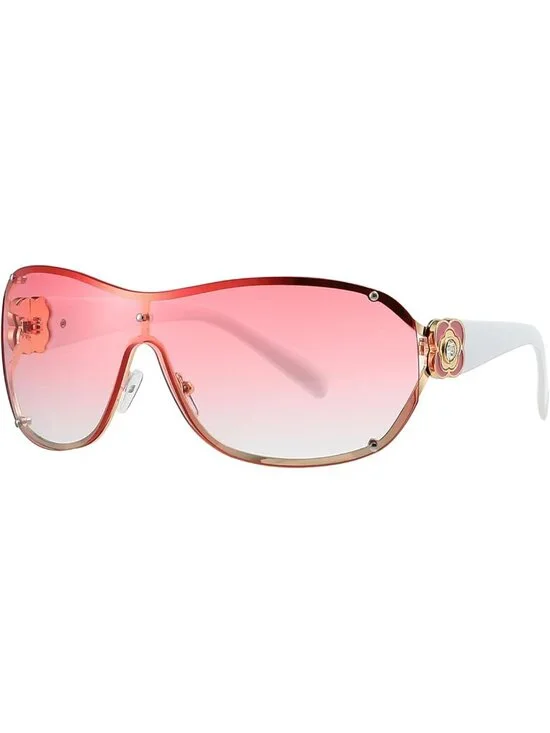 Trendy Oversized Y2K Rimless Sunglasses for Women & Men - Luxury Wrap Around