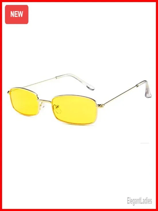 Small Square Retro Metal Frame Non Polarized Sunglasses UV400