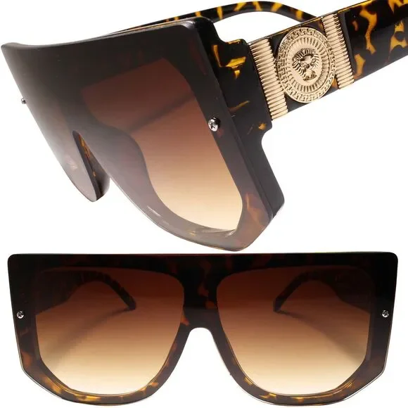 Hip Hop Style Bold and Fashionable Large Tortoise Sunglasses for Men and Women