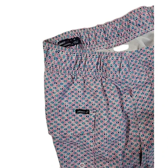Johnnie-O Swim Trunks Performance Stretch W/ Pockets Mens Sz.‎ M, GEOMETRIC PINK