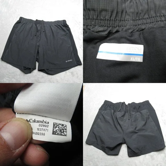 Columbia Swim Shorts Mens XL‎ Black Lined Elastic Drawstring Waist Trunks Board