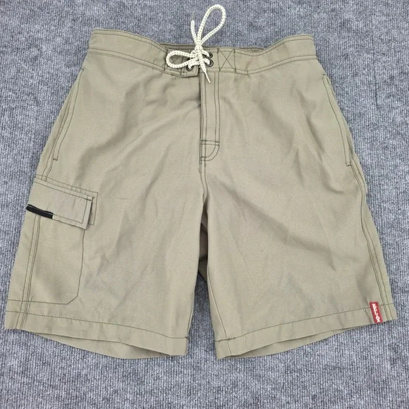 Tommy Bahama Relax Mens Khaki Board Shorts Swim Trunks Cargo Pocket Size M 1077
