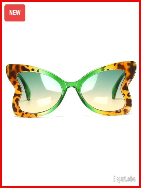 Oversized Butterfly Sunglasses with UV400 Protection, Lightweight Plastic Frame