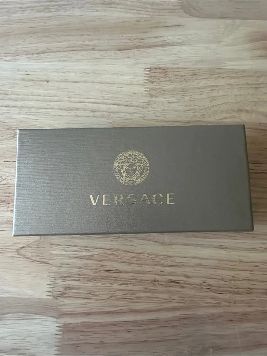 Versace Bronze/Gold Sunglasses Case with Gold Medusa Emblem