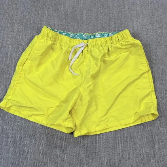 Chet Style Mens Yellow Swim Trunks XXL Tropical Floral‎ Shorts