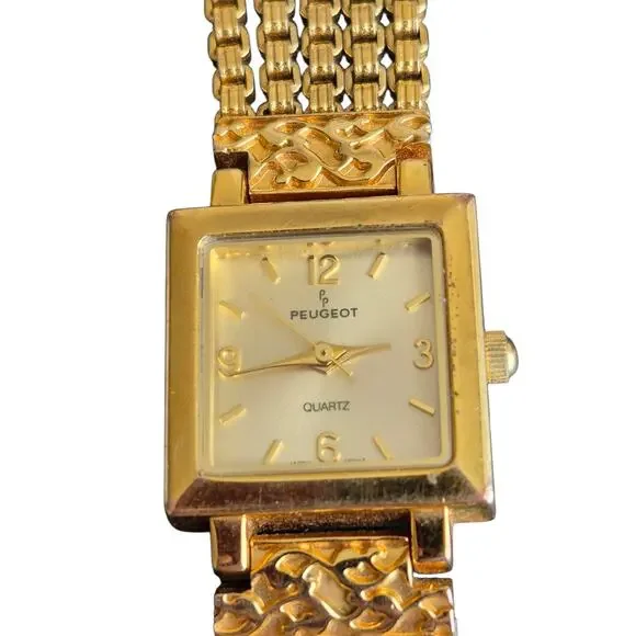 Peugeot‎ Women Gold Tone 5 Chain Bracelet Watch – Boho Retro Y2K Whimsy Classic