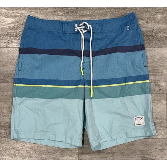 American Eagle Swim Trunks Mens Medium Bathing Suit Striped Board Shorts