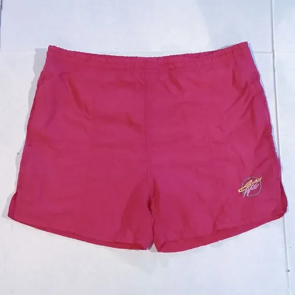 Vintage Burnin Water Swim Trunks-Medium-Mesh Brief-Pockets-Internal Drawstring