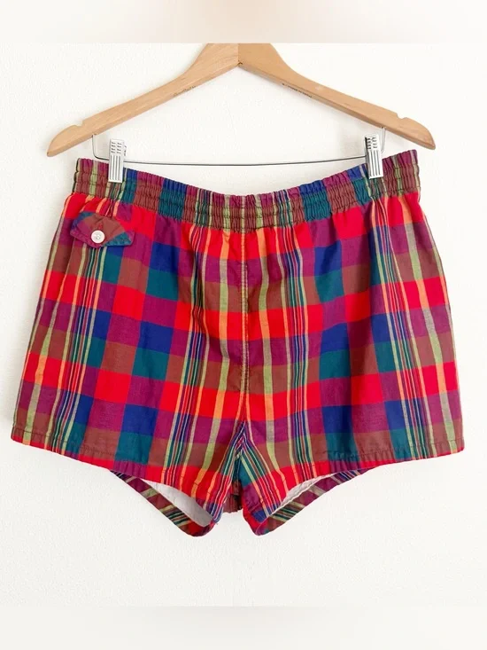 Vintage 1950s Plaid Swim Trunk Shorts McGregor Sportswear Americana Size 38