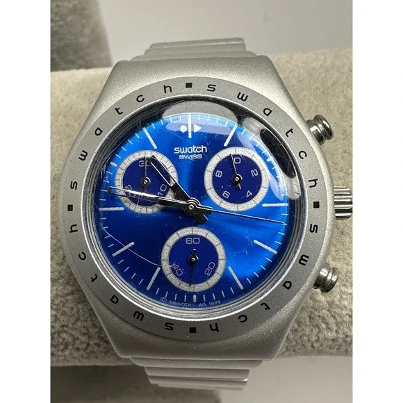 Swatch Irony Aluminum AG 1999 New Battery Hypnotic‎ YMS1003AG 35MM 6.5