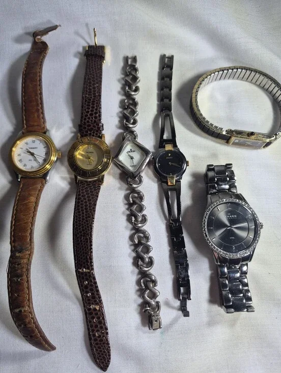 Vintage Watch Lot - 6 pc Mixed Brand Collection (Tissot, Skagen, Seiko, Croton +