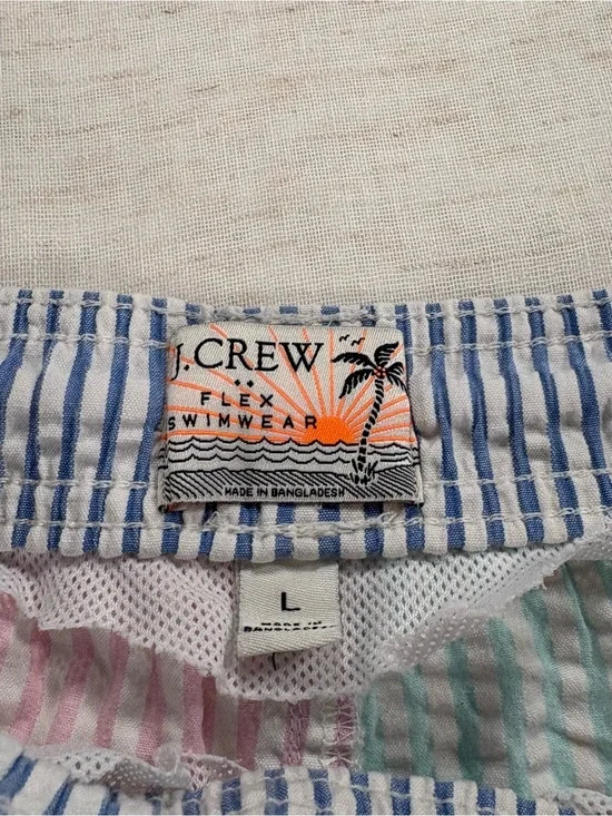 J. Crew Two-Tone Seersucker Drawstring Shorts in Mint & Pink