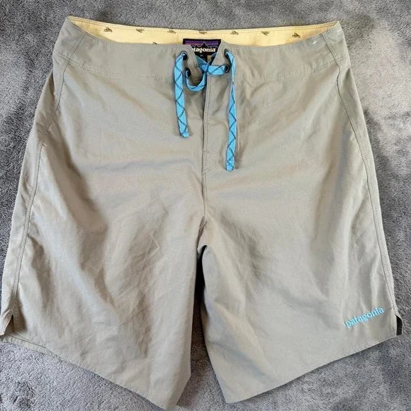 Patagonia Wavefarer Boardshorts Khaki Gray Swim Trunks Size 31