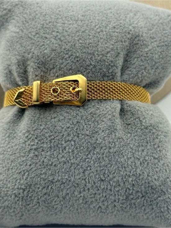 Vintage Gold Mesh Buckle Bracelet - Women Accessories