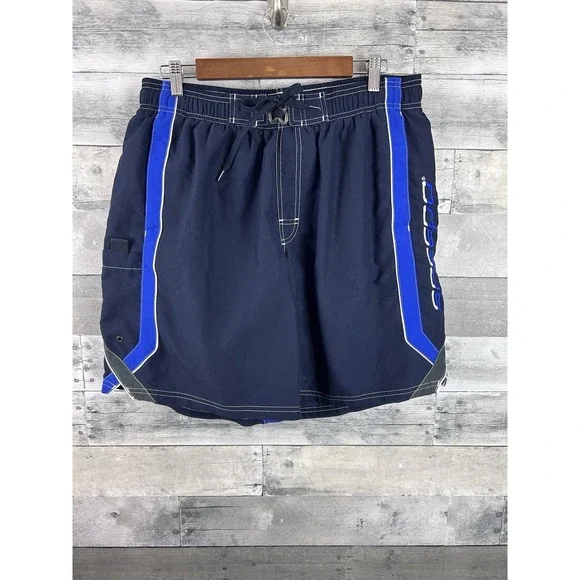 Speedo Men's Large Blue Lined Bathing Suite