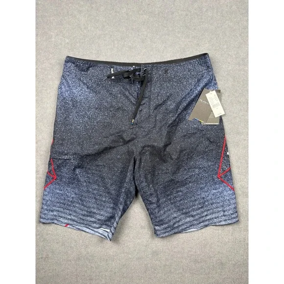 Hurley Phantom Board Shorts Mens 36 Blue Black Static Print Swim Trunks NWT