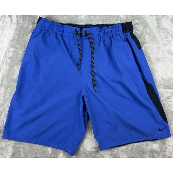Nike Men's Large Blue Swim Trunks Board Shorts Lined Athletic Shorts