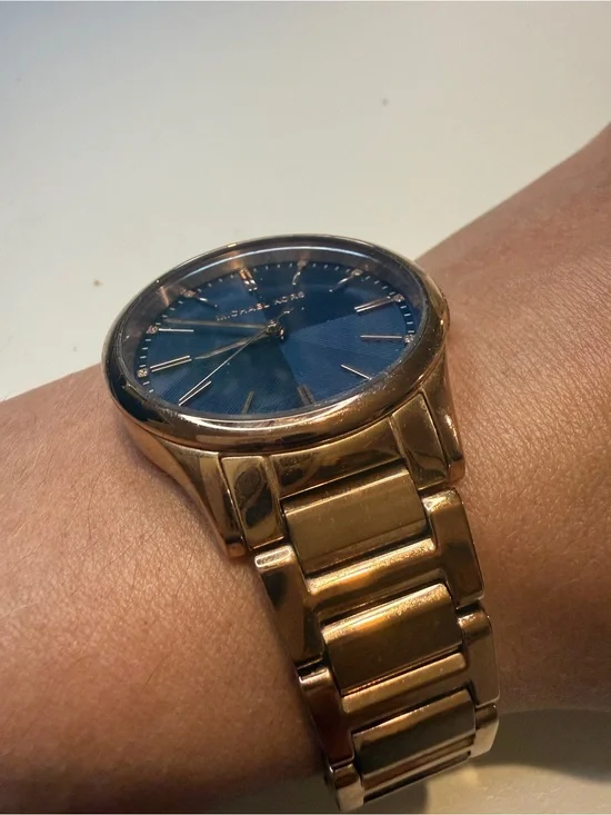 Michael Kors Rose Gold Watch with Navy Dial