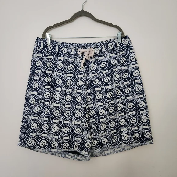 Patagonia Paddler Board Shorts Mens 36 Swim Trunks Blue Geometric