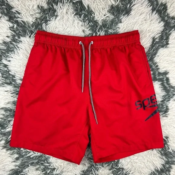 Speedo Men's Red Swim Trunks Size Large