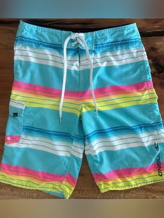 O'Neill Board Shorts Swim Trunks Beach Surf Swim Vibrant Stripes | Size:29